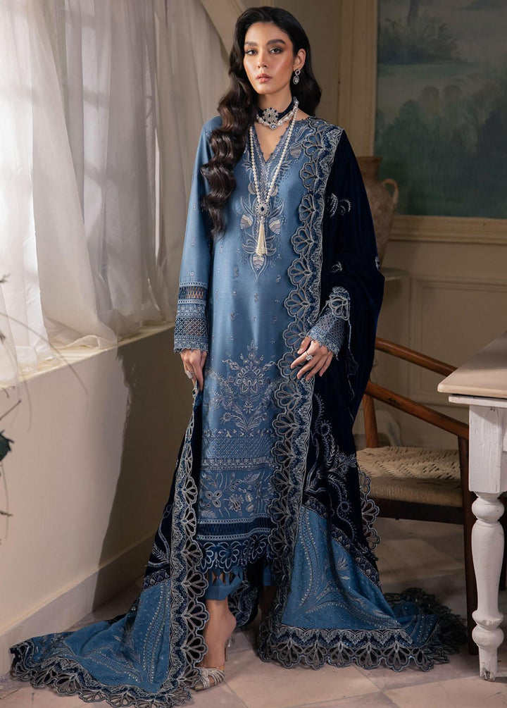 Nureh Embroidered Leather Peach Suits Unstitched 3 Piece NU23LV NE-69 - Winter Collection
