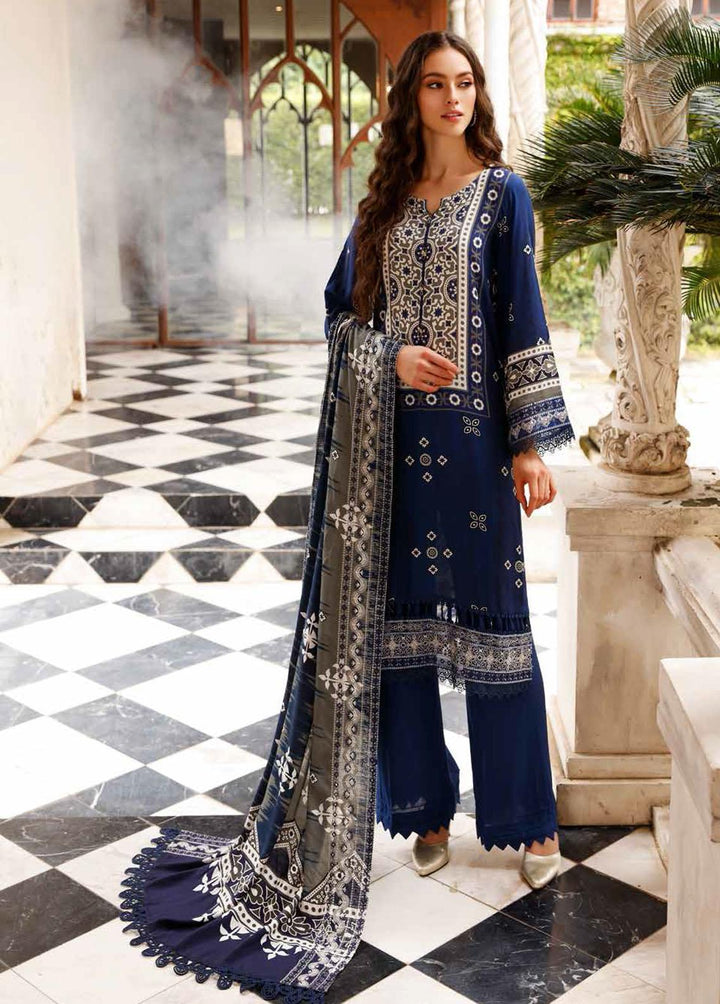 Gardenia By Nureh Embroidered Linen Suits Unstitched 3 Piece NU22GE NWG-79 - Winter Collection