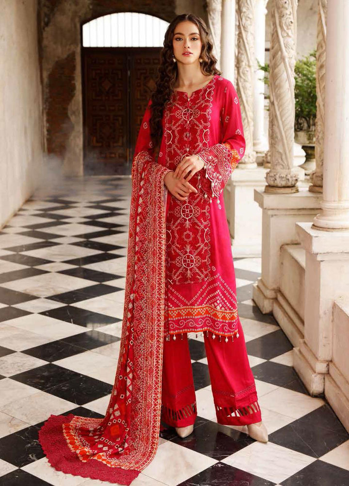 Gardenia By Nureh Embroidered Linen Suits Unstitched 3 Piece NU22GE NWG-82 - Winter Collection