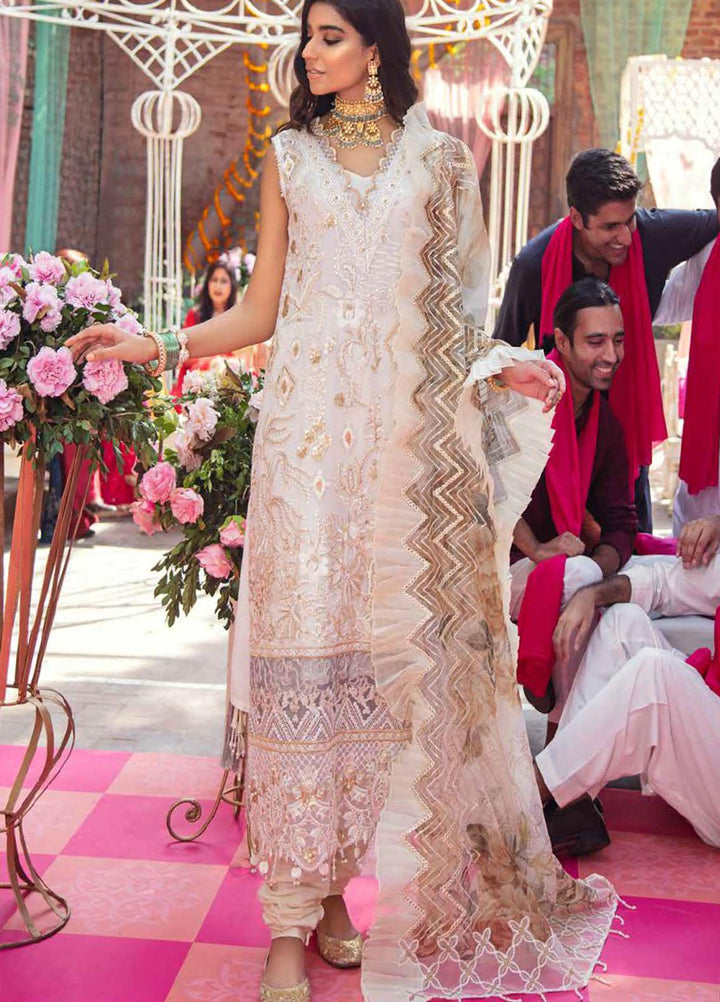 Nureh Embroidered Chiffon Suits Unstitched 3 Piece NU21JM NL-18 Bagh-e-Bahar - Luxury Formals Collection