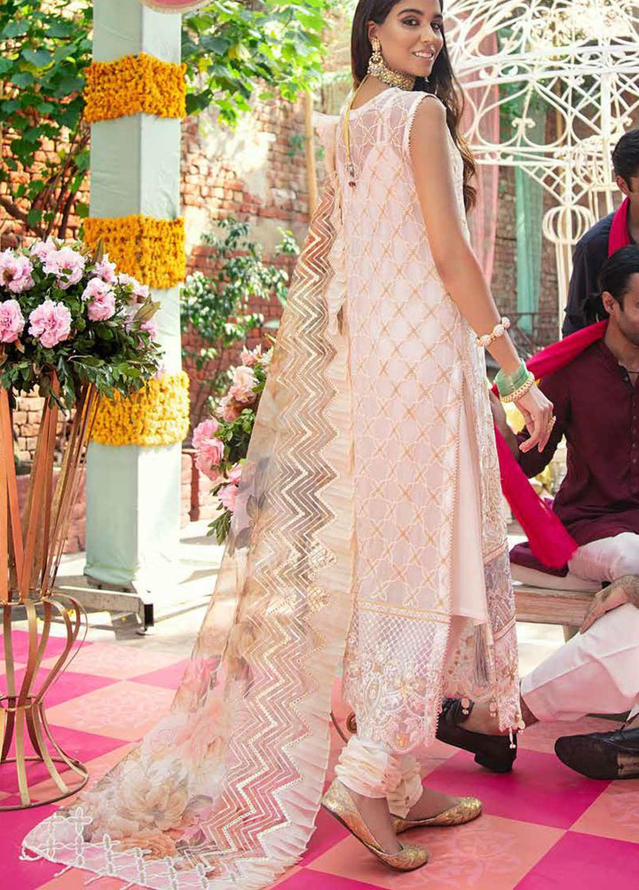 Nureh Embroidered Chiffon Suits Unstitched 3 Piece NU21JM NL-18 Bagh-e-Bahar - Luxury Formals Collection