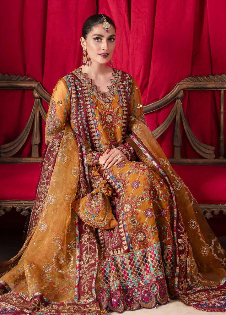 Jhoomro By Nureh Embroidered Organza Suits Unstitched 4 Piece NU22JH NL-40 Gulshan - Luxury Wedding Collection