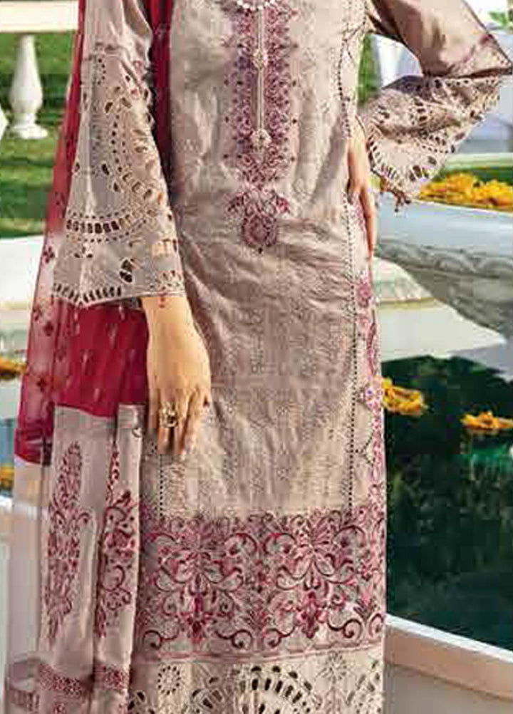 Nureh Embroidered Lawn Suits Unstitched 3 Piece NU21L 04 Camellia - Luxury Collection