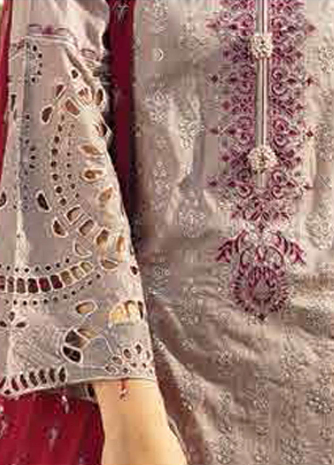 Nureh Embroidered Lawn Suits Unstitched 3 Piece NU21L 04 Camellia - Luxury Collection