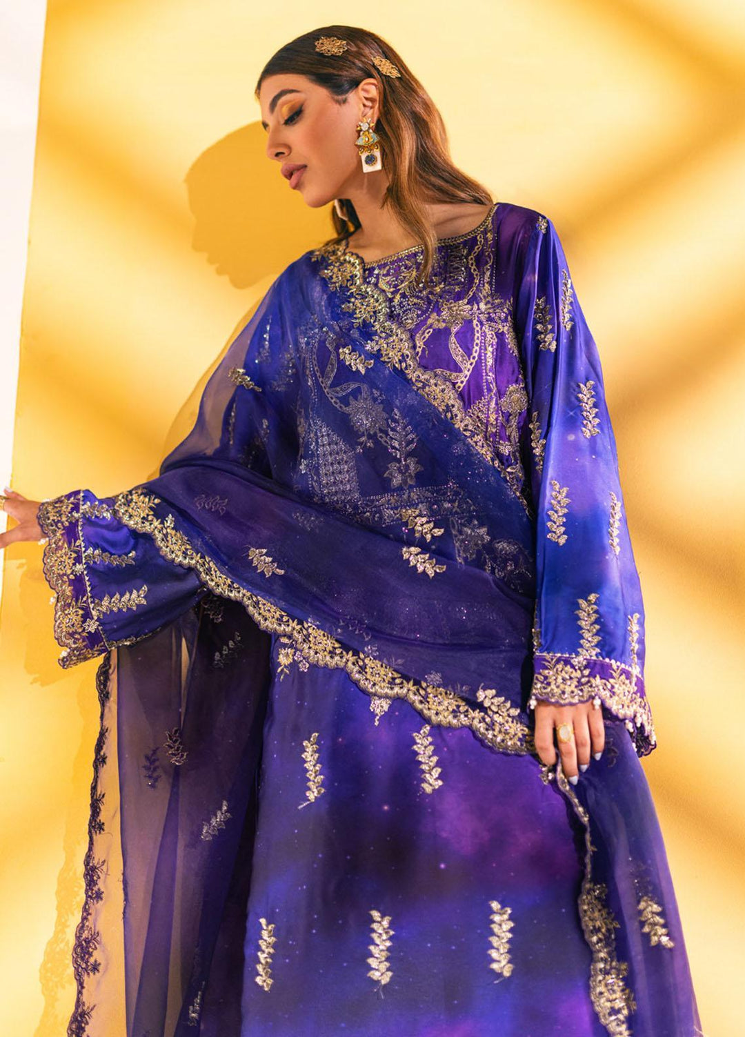 Nureh Embroidered Silk Suits Unstitched 3 Piece NU23TSL S-02 - Formal Collection