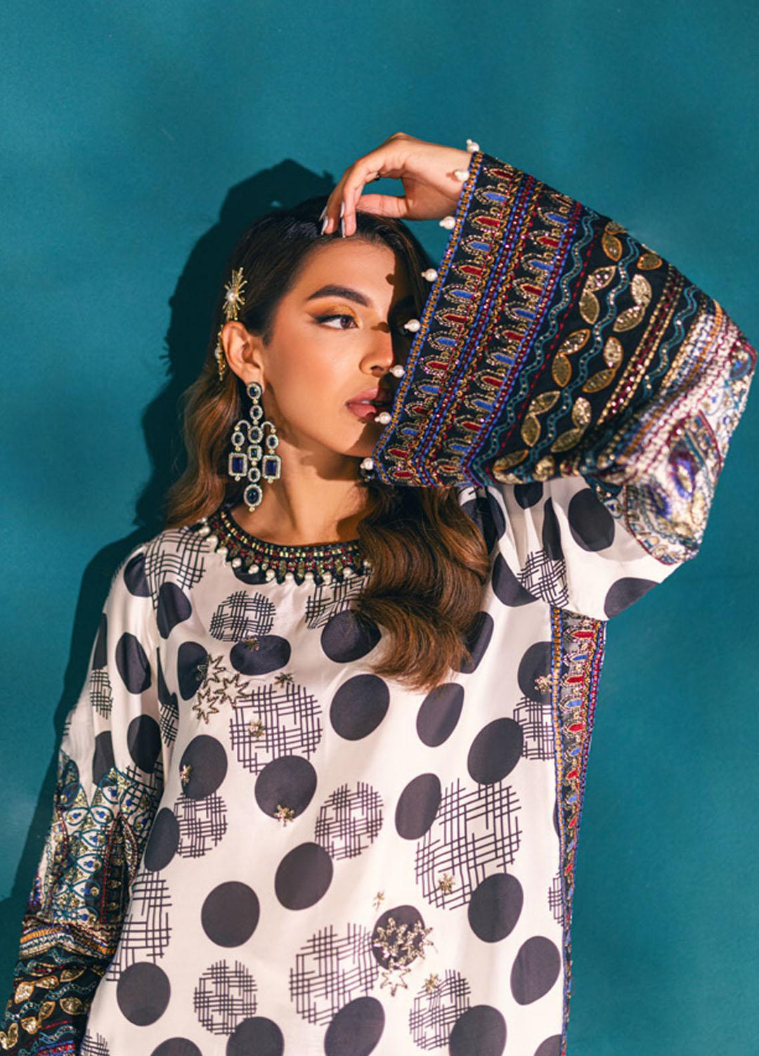 Nureh Embroidered Silk Suits Unstitched 3 Piece NU23TSL S-03 - Formal Collection