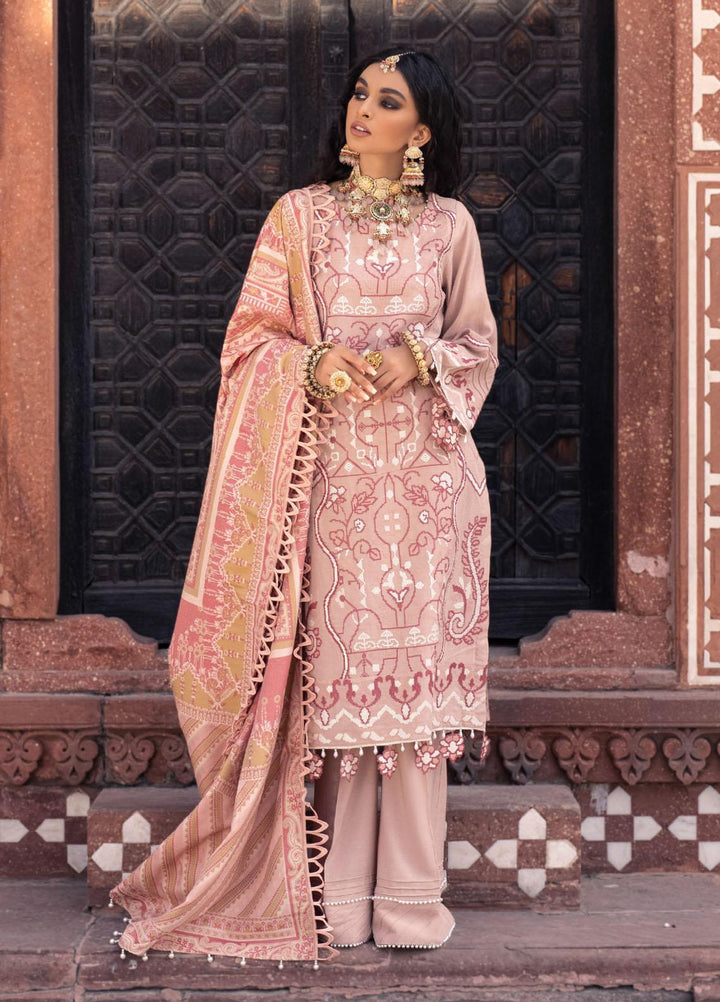 Nureh Embroidered Leather Peach Suits Unstitched 3 Piece NU21LP NE-11 LAILA - Winter Collection