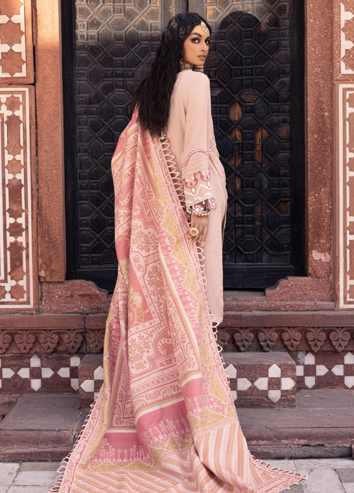 Nureh Embroidered Leather Peach Suits Unstitched 3 Piece NU21LP NE-11 LAILA - Winter Collection