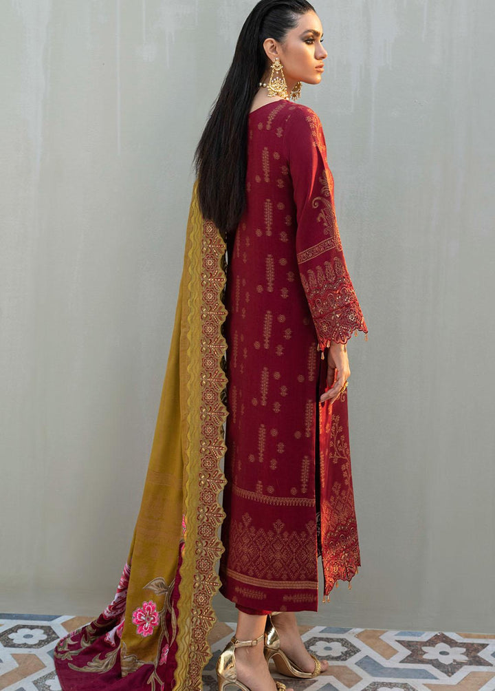 Nureh Embroidered Leather Peach Suits Unstitched 3 Piece NU21EJ NJ-21 Misty Vale - Winter Collection
