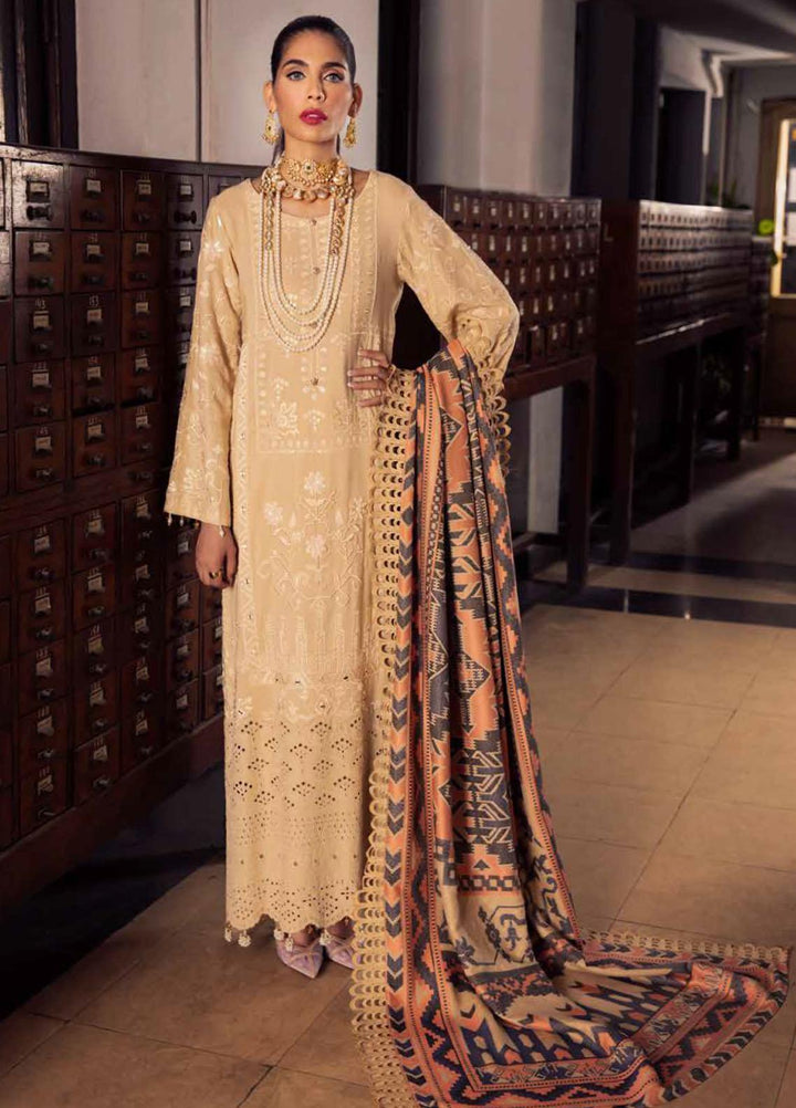 Nureh Embroidered Leather Peach Suits Unstitched 3 Piece NU22LP NEP-04 - Winter Collection