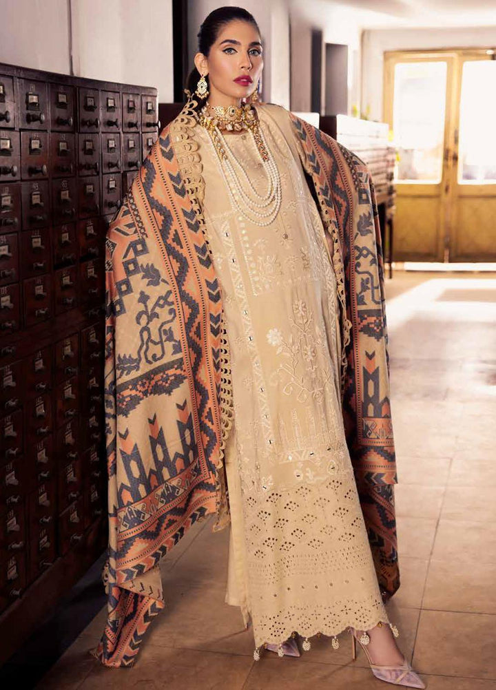 Nureh Embroidered Leather Peach Suits Unstitched 3 Piece NU22LP NEP-04 - Winter Collection