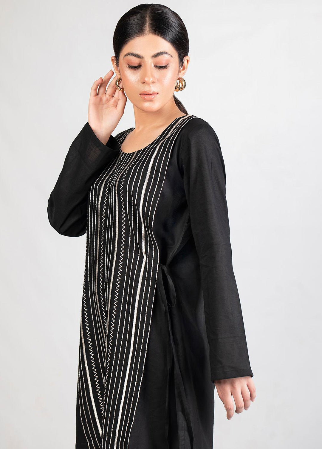 Nuriyaa Pret Casual Lawn 2 Piece Suit NR21N Noir 01