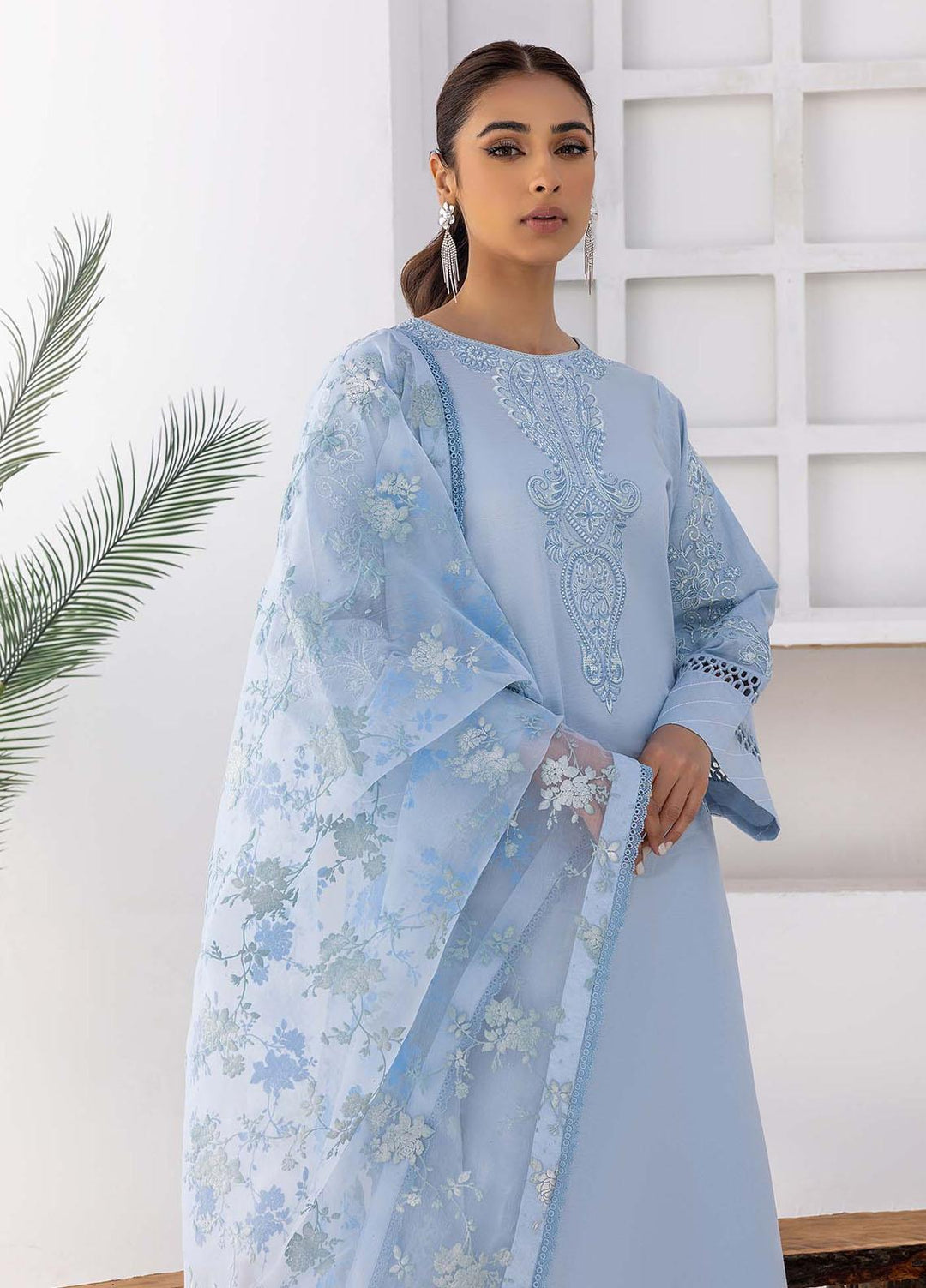 Nuriyaa Pret  Lawn 3 Piece Dress NR23LPS Aqua