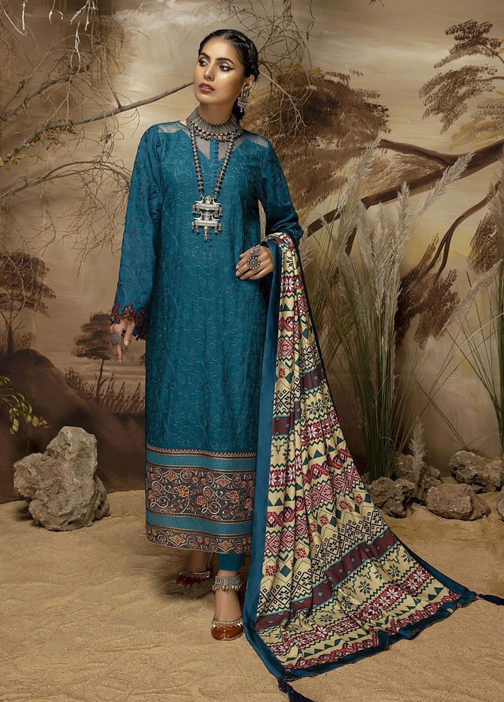 Nuriyaa Luxury Pret  Khaddar 3 Piece Dress NR21W Roya