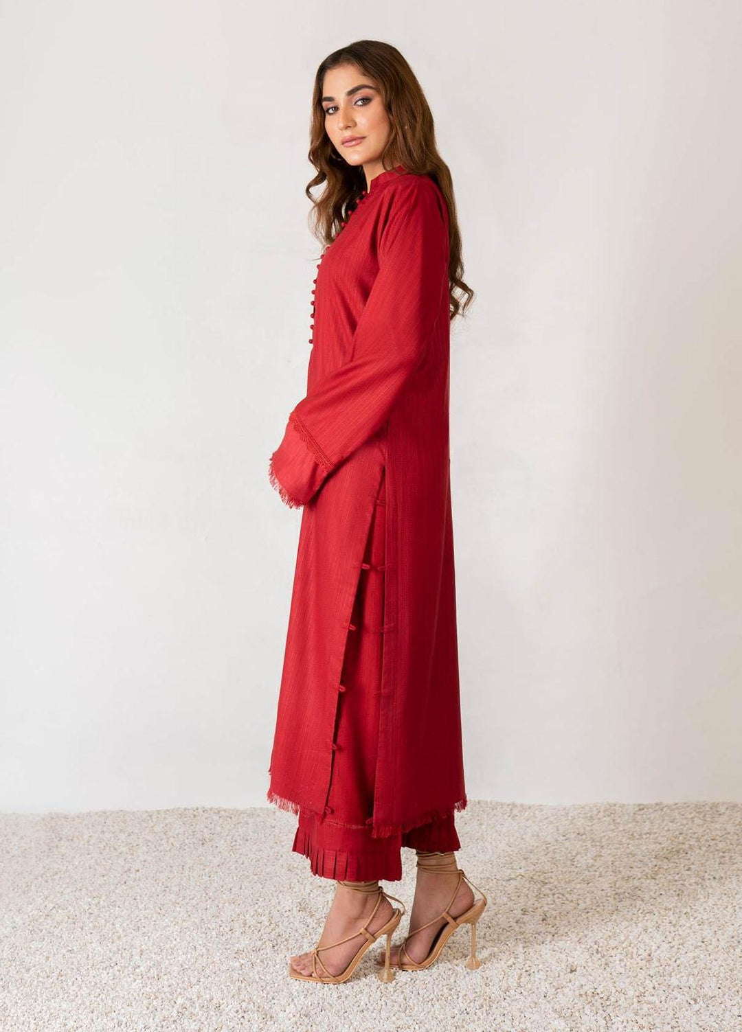 Nuriyaa Casual Pret  Linen 2 Piece Dress NR21SW Rosa
