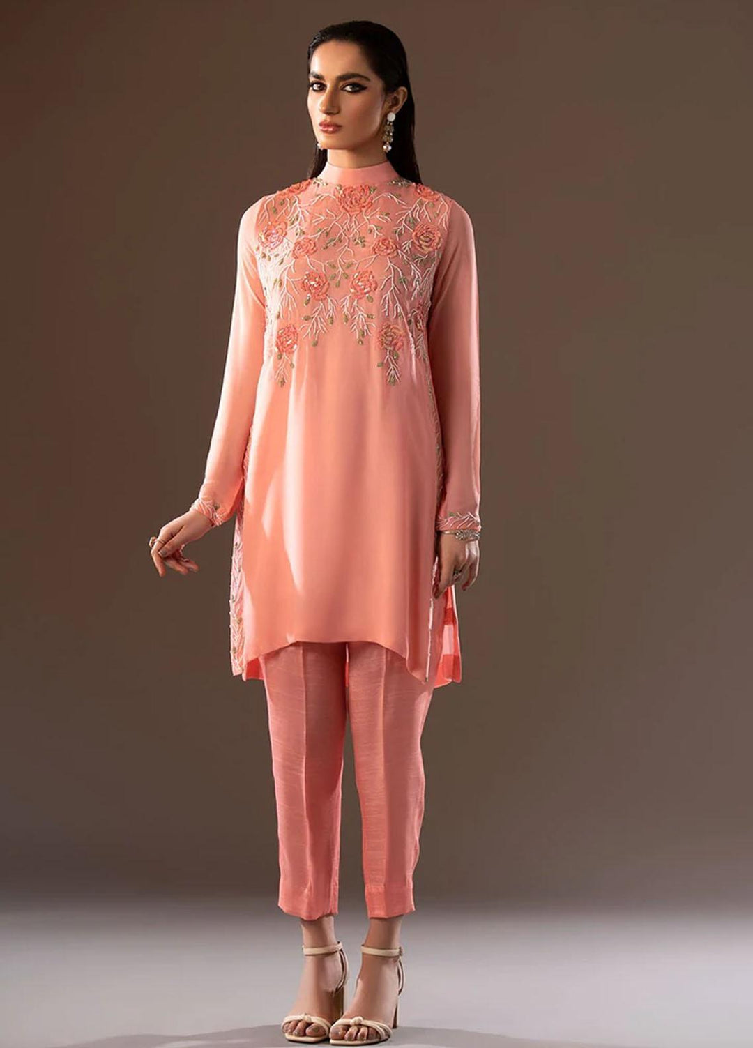 Mohtaram Luxury Pret  Silk 2 Piece Dress MTM22NU NR-RTWS21-2 Blush