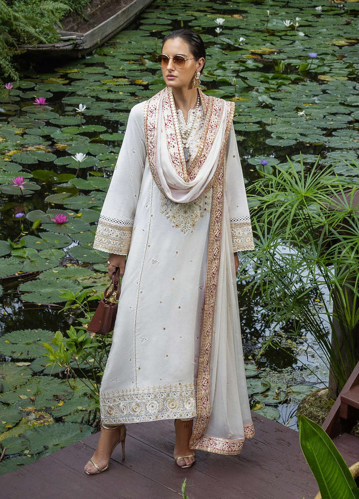 Nuvera by Mushq Hemline Embroidered Raw Silk Suits Unstitched 3 Piece MQ25NF D-01 Elnaz - Festive Collection