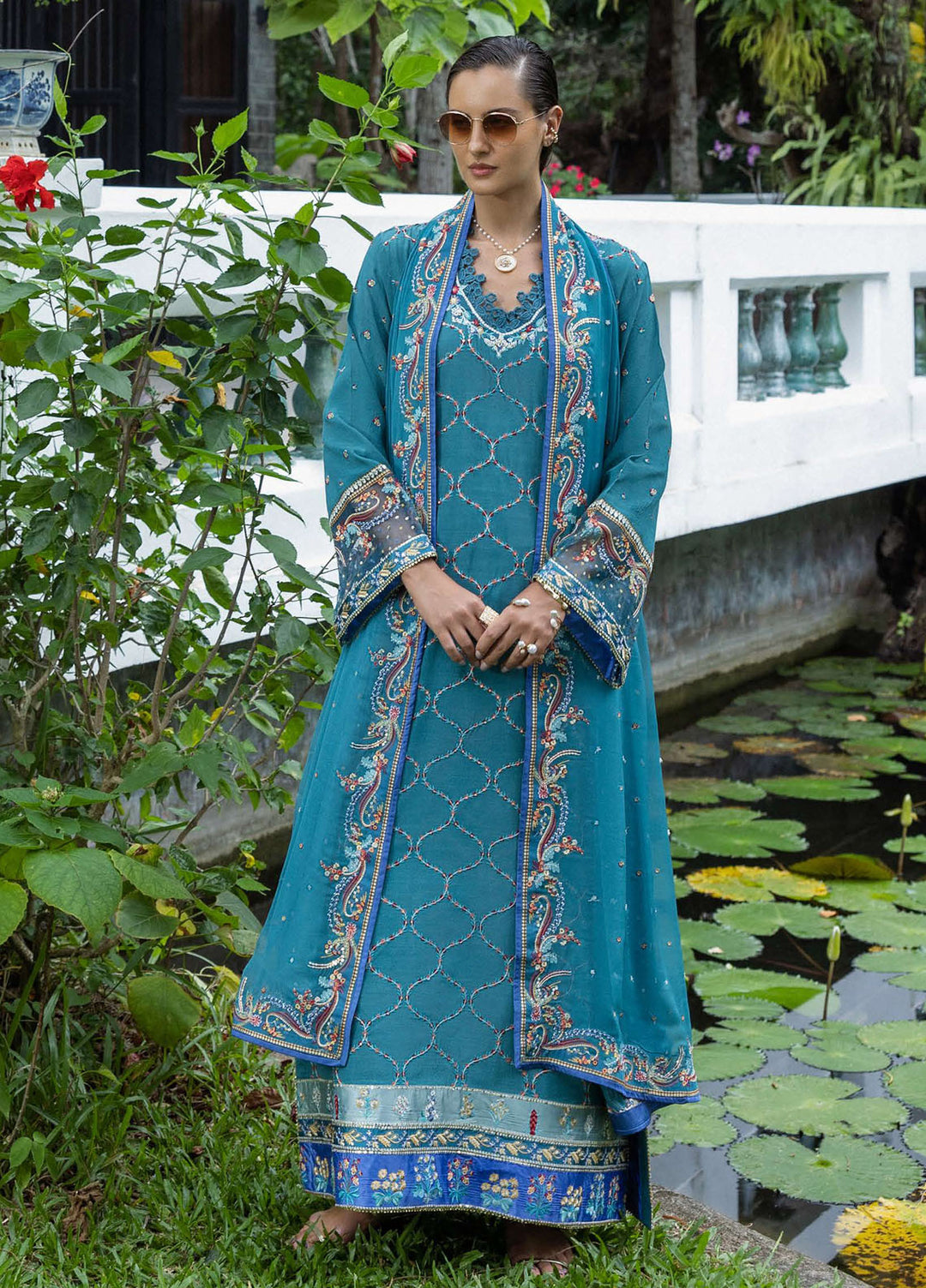 Nuvera by Mushq Hemline Embroidered Raw Silk Suits Unstitched 3 Piece MQ25NF D-02 Valene - Festive Collection