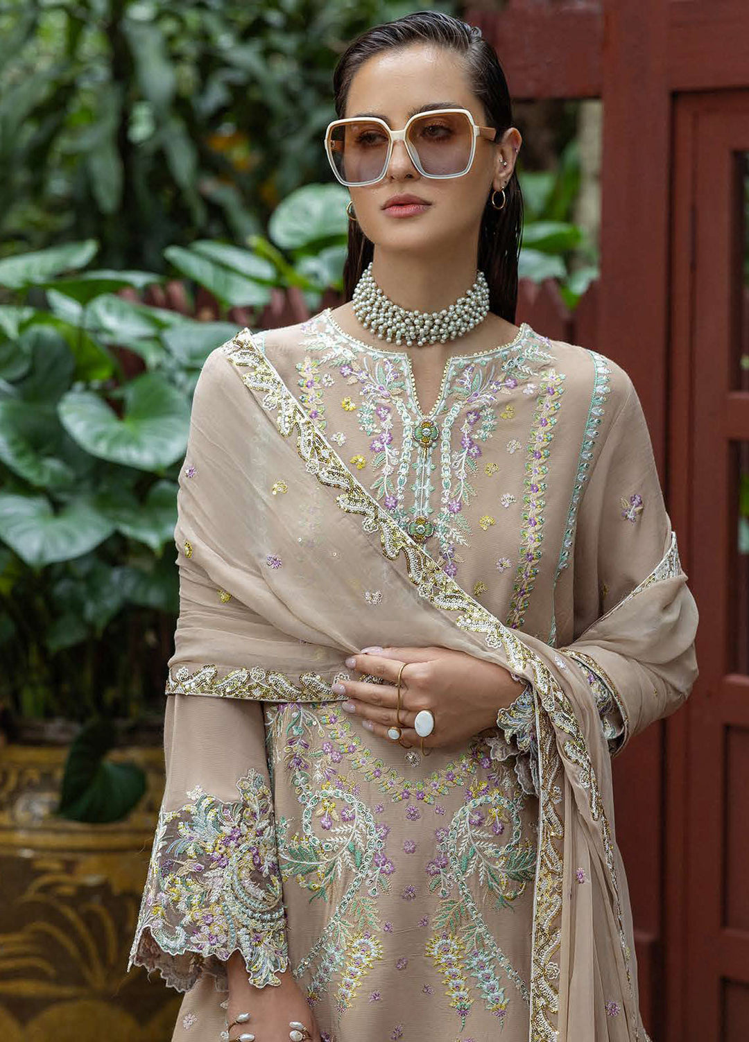Nuvera by Mushq Hemline Embroidered Raw Silk Suits Unstitched 3 Piece MQ25NF D-04 Ardena - Festive Collection