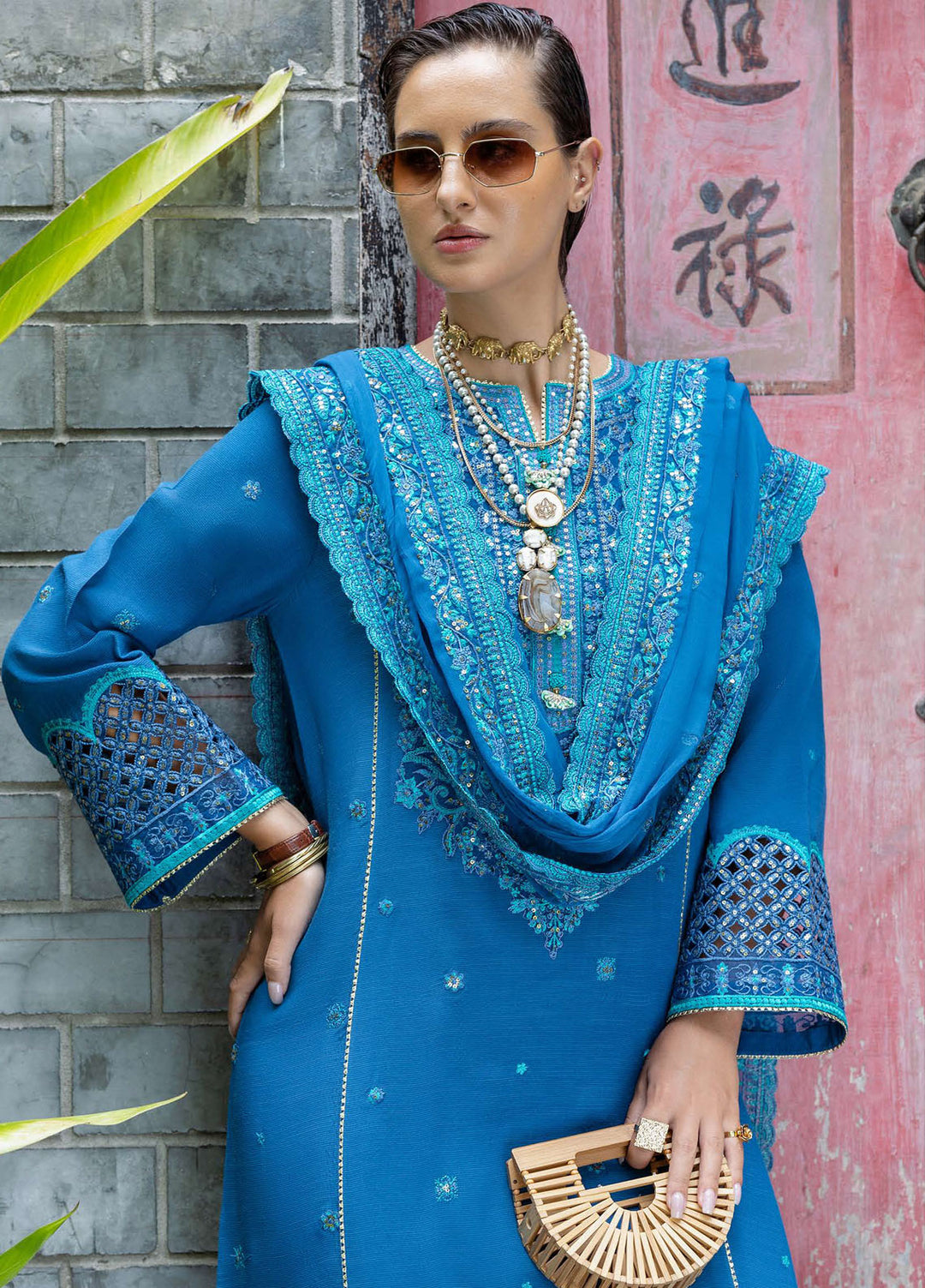 Nuvera by Mushq Hemline Embroidered Raw Silk Suits Unstitched 3 Piece MQ25NF D-08 Marisette - Festive Collection