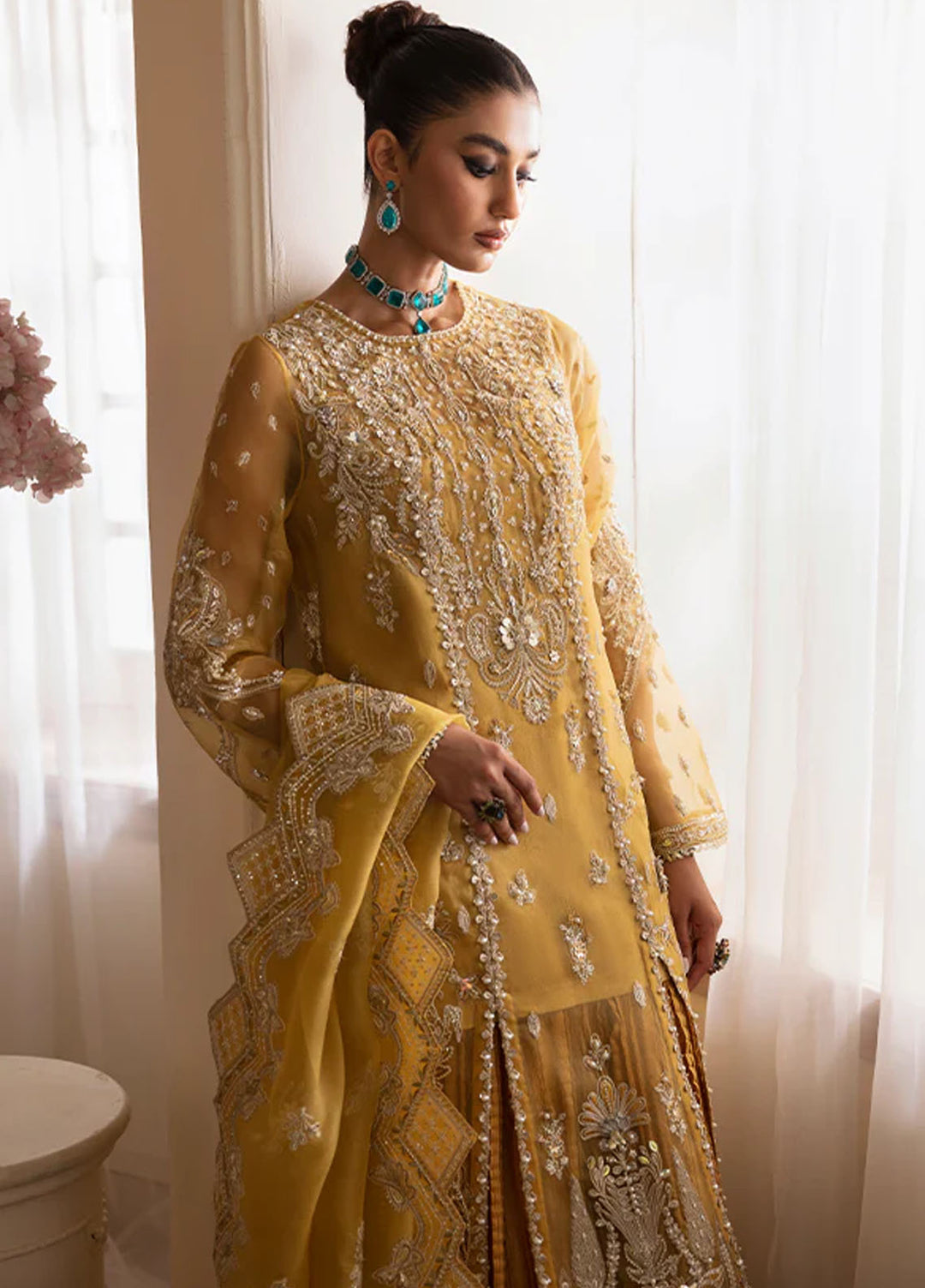 Nyra Pret Embroidered Organza 3 Piece Suit Aurea