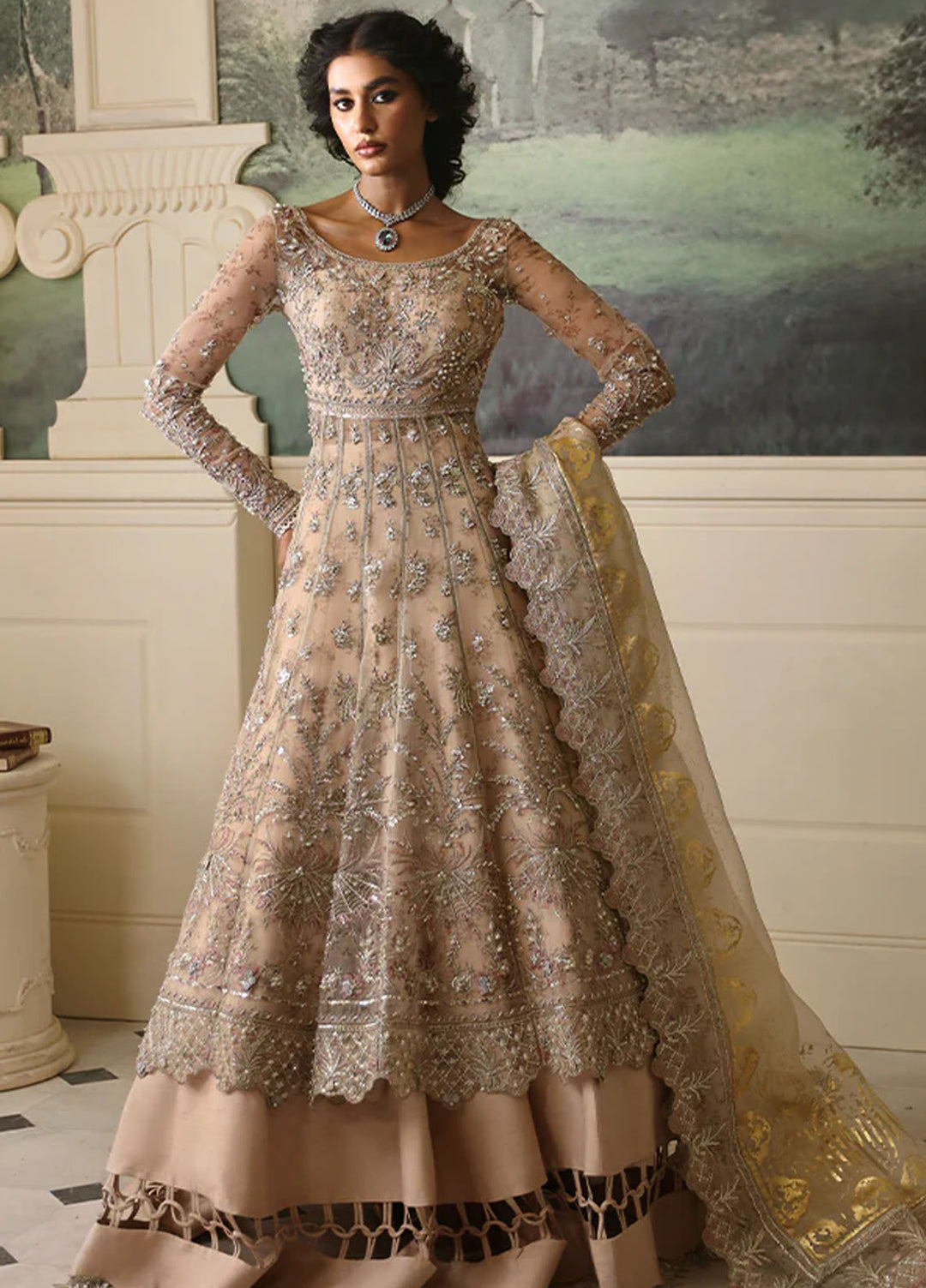 Nyra Pret Embroidered Organza 3 Piece Suit Dahlia
