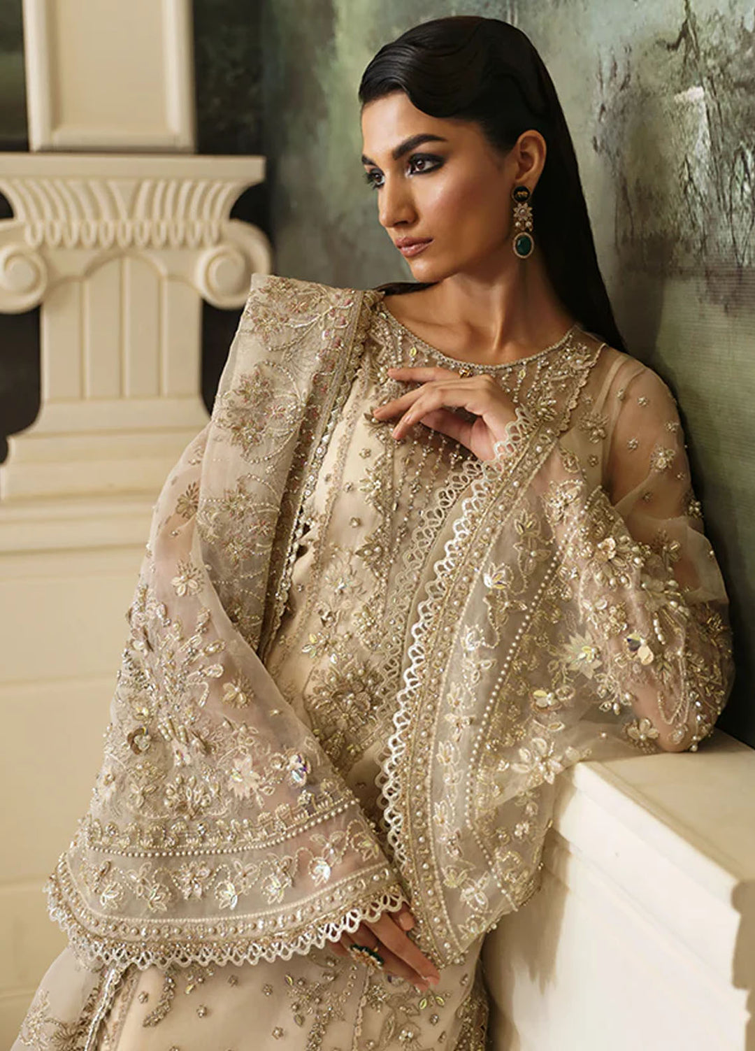 Nyra Pret Embroidered Organza 3 Piece Suit Luna
