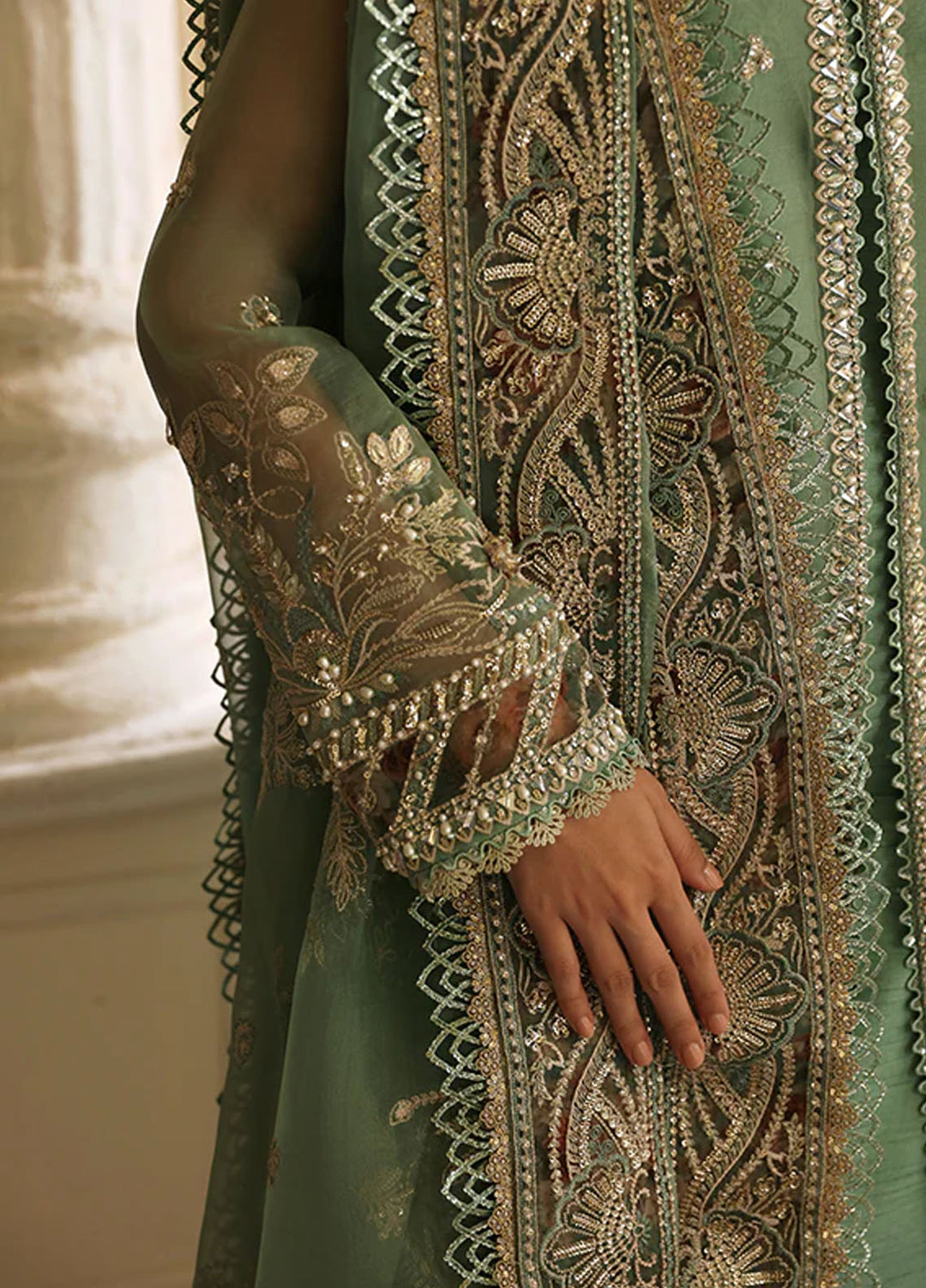 Nyra Pret Embroidered Organza 3 Piece Suit Sapphire