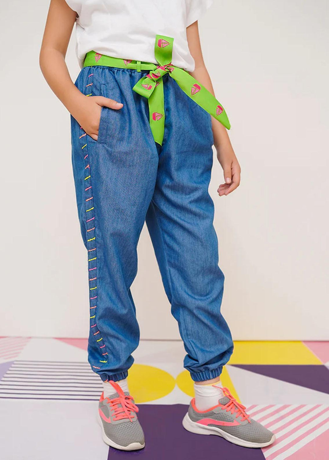 Ochre Denim Casual Bottom for Girls - OWB-17