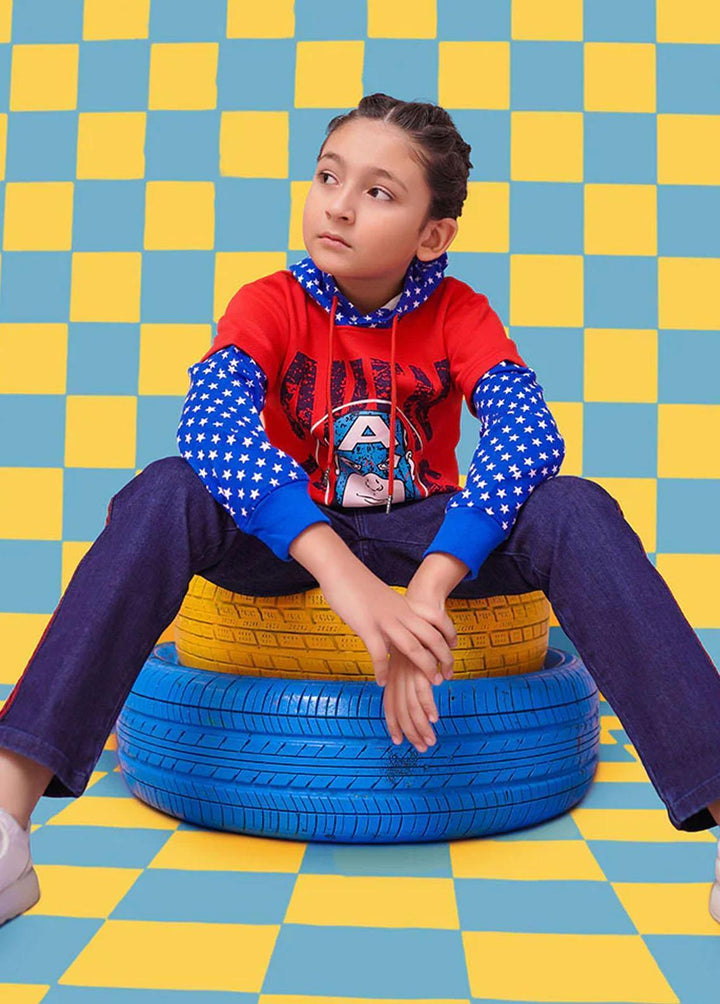 Ochre  Printed Hoodie for Boys -  OKB-253