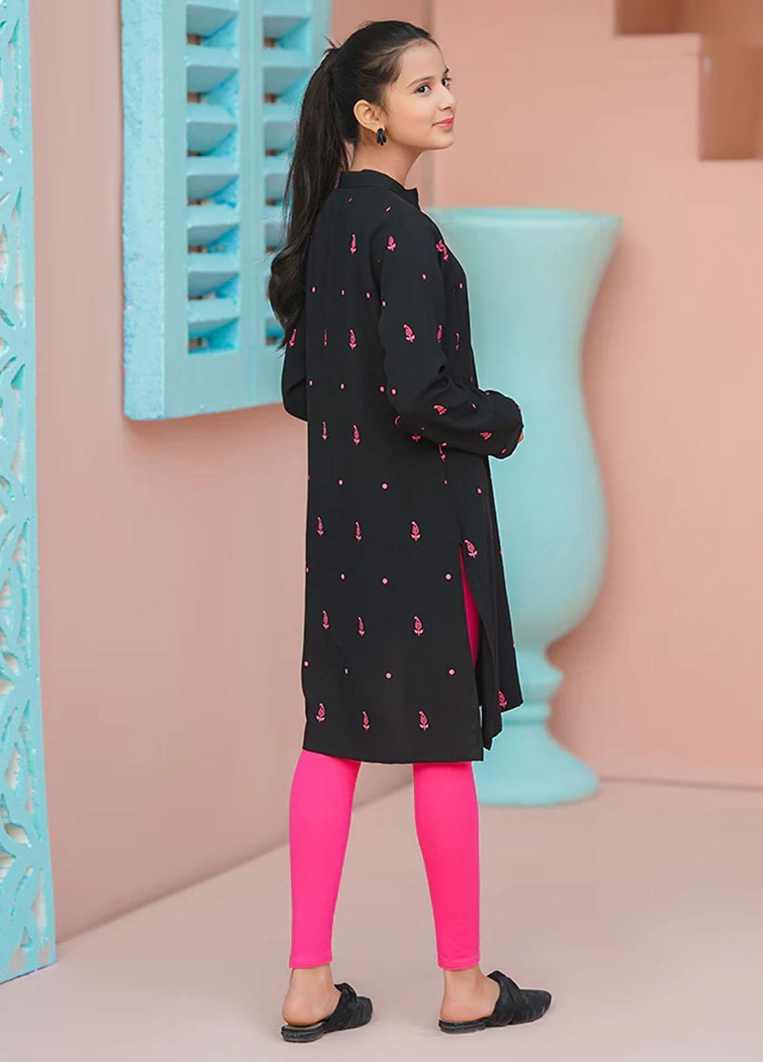 Ochre Linen Fancy Kurta for Girls -  OFK-PRC-02