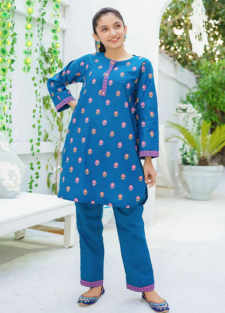Ochre Cotton Fancy 2 Piece Suit for Girls -  OFW-COR-04