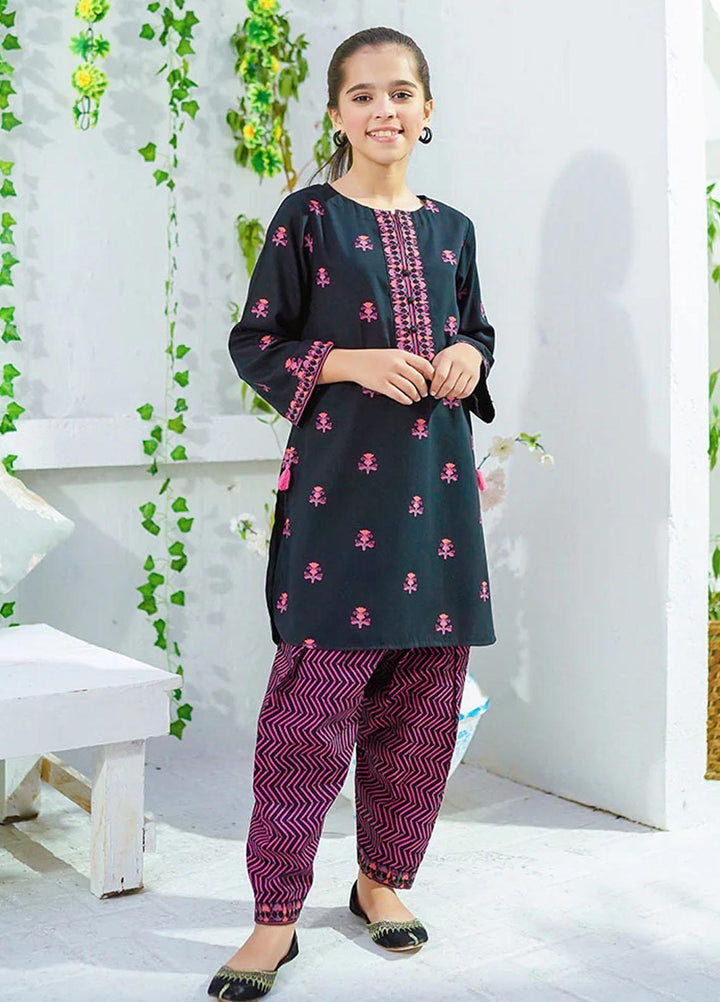 Ochre Cotton Fancy 2 Piece Suit for Girls -  OFW-COR-03