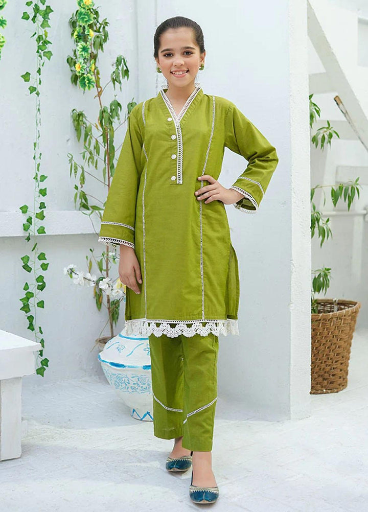 Ochre Cotton Fancy 2 Piece Suit for Girls -  OFW-SC-02