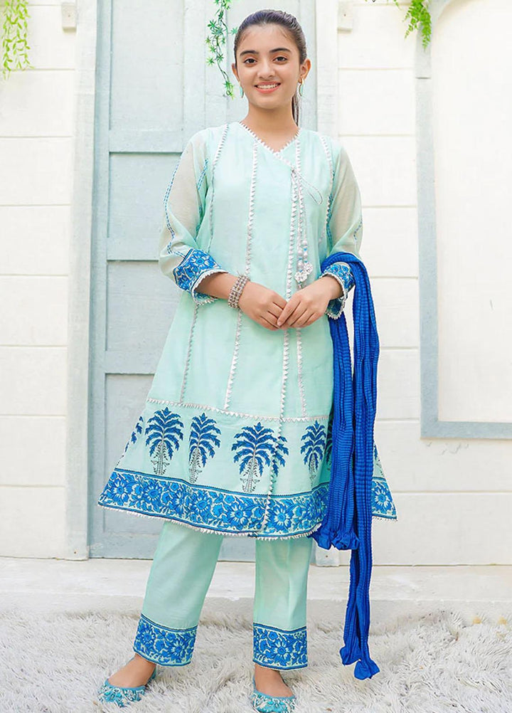 Ochre Cotton Fancy 3 Piece Suit for Girls -  OFW-PC-02