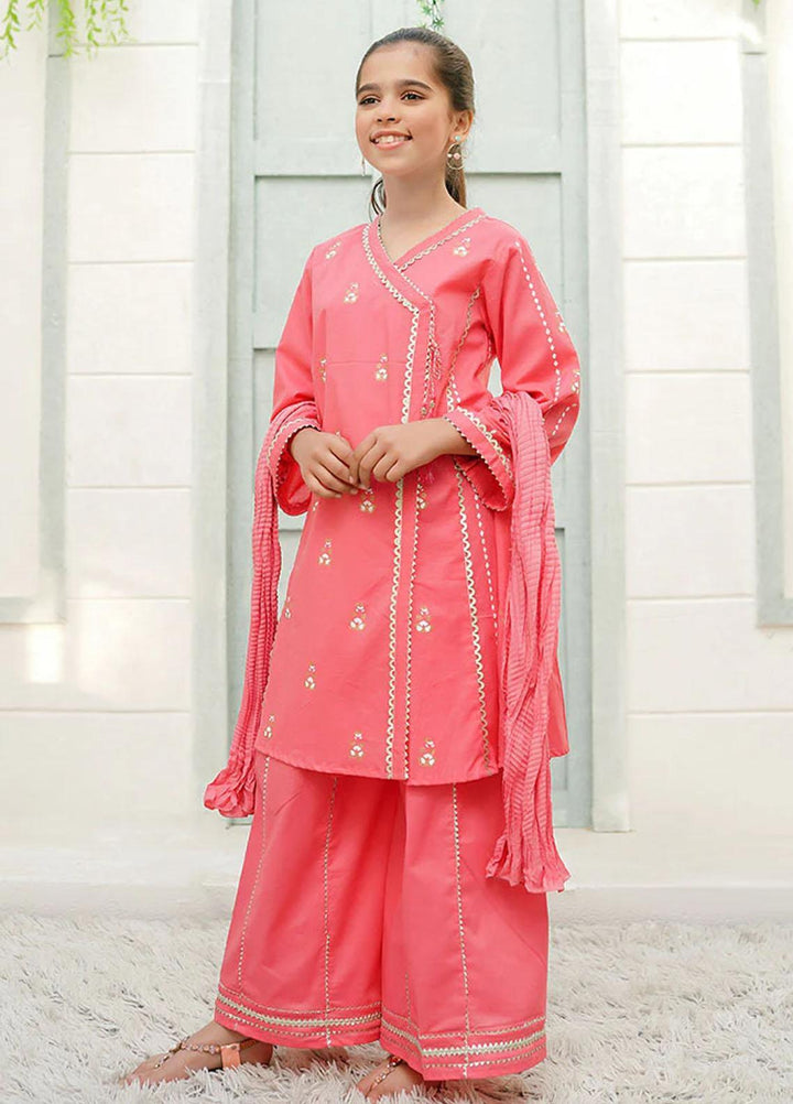 Ochre Cotton Fancy 3 Piece Suit for Girls -  OFW-PC-01