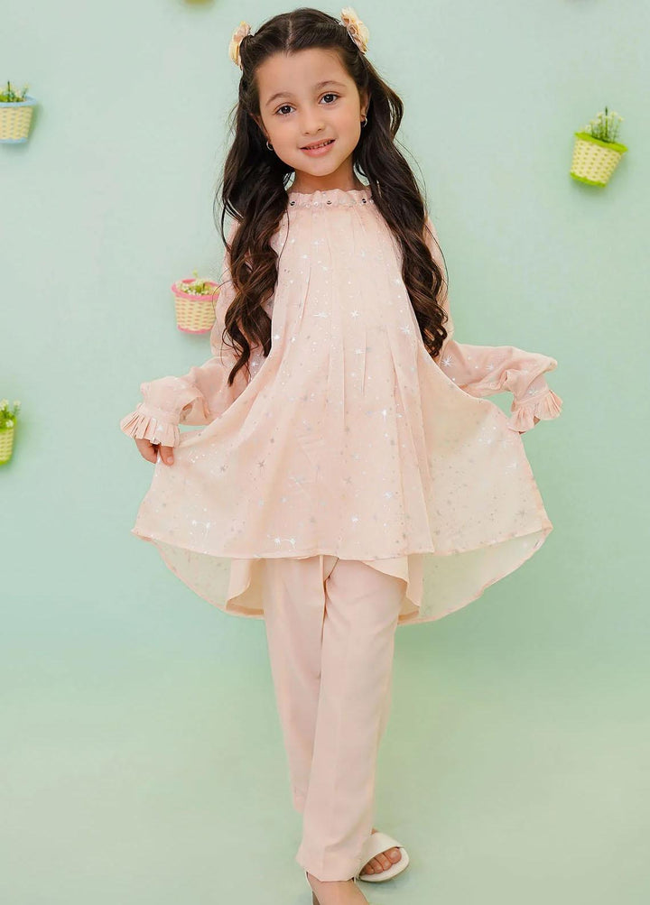 Ochre Chiffon Western 2 Piece Suit for Girls -  OFW-FC-10