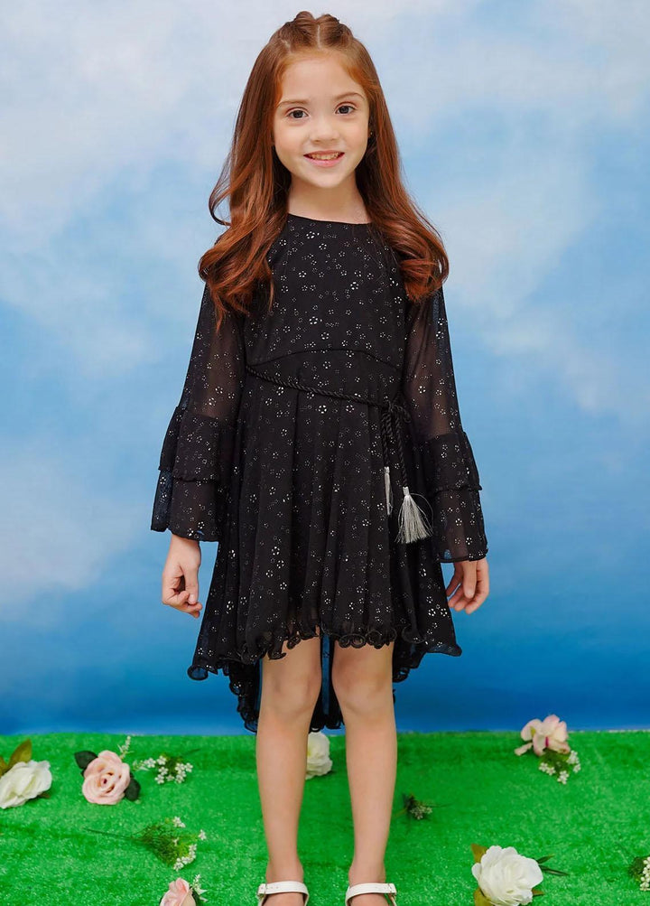 Ochre Net Western Dress for Girls -  OWT-606