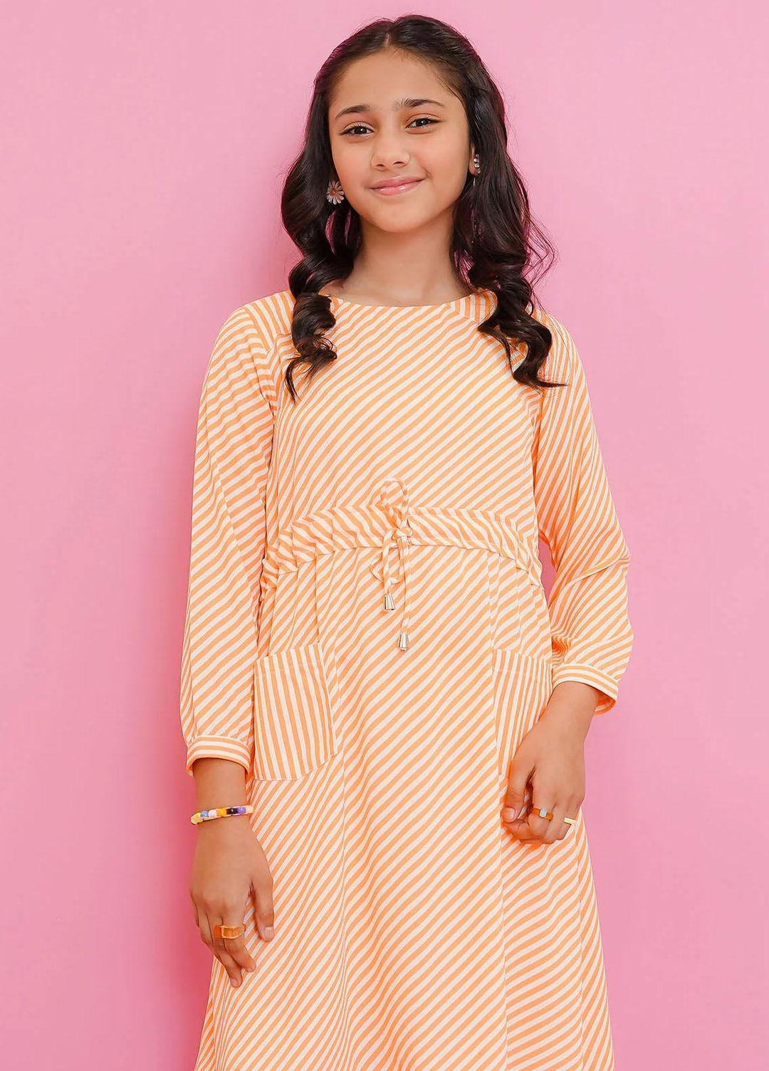 Ochre Georgette Western Top for Girls -  OWT-607