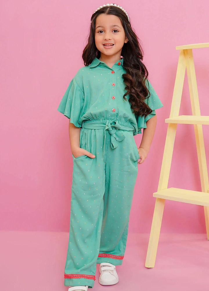 Ochre Linen Printed Jumpsuit for Girls -  OWT-JMP-07