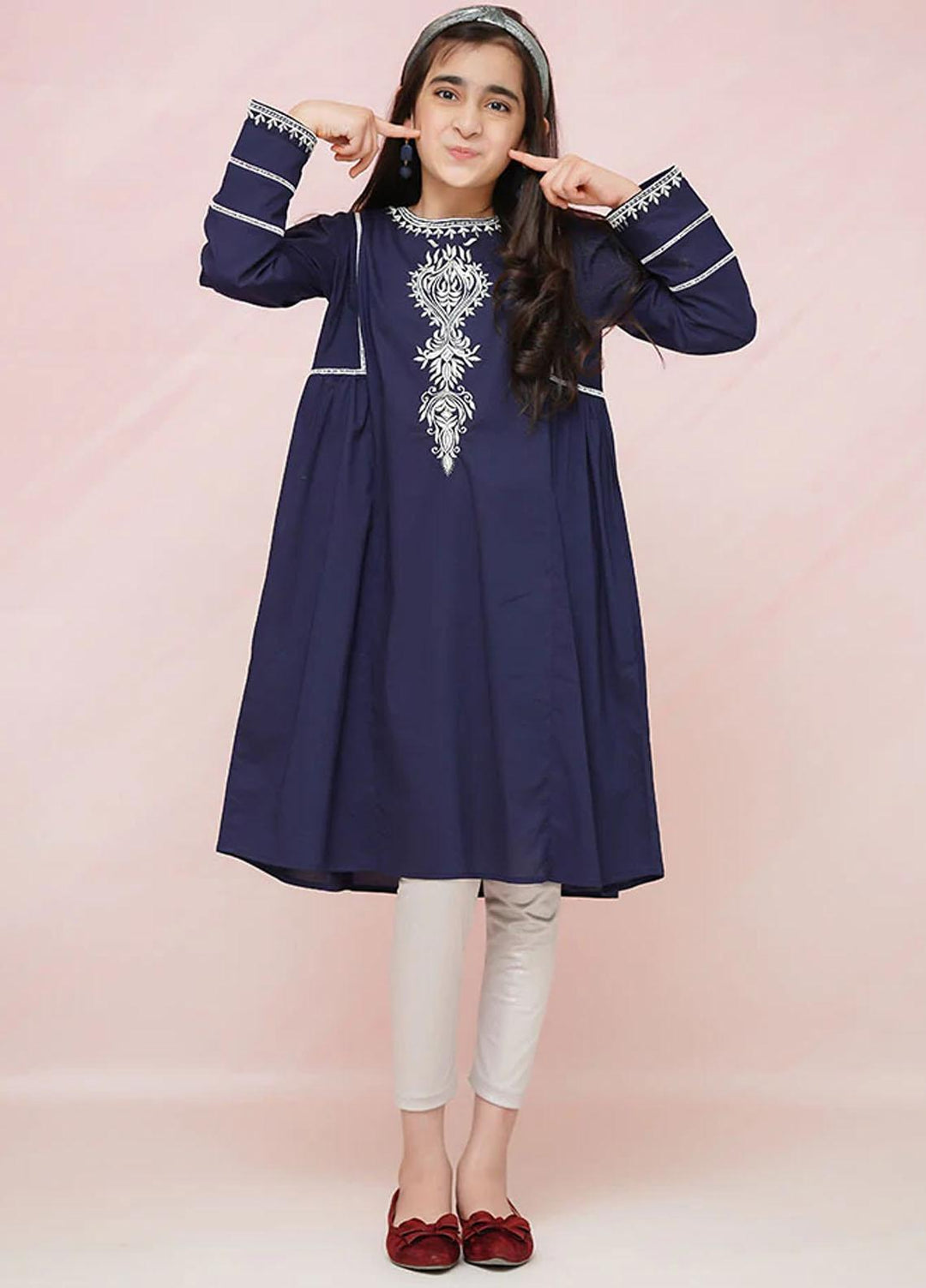 Ochre Cotton Fancy Top for Girls -  OFK 827
