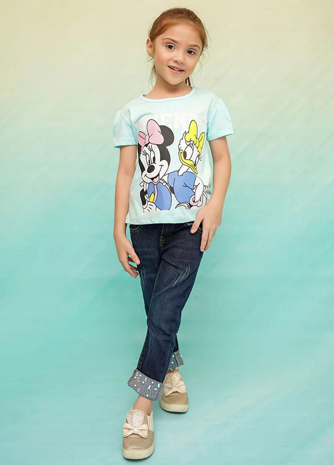 Ochre Cotton  T-Shirt for Girls -  OGK-204