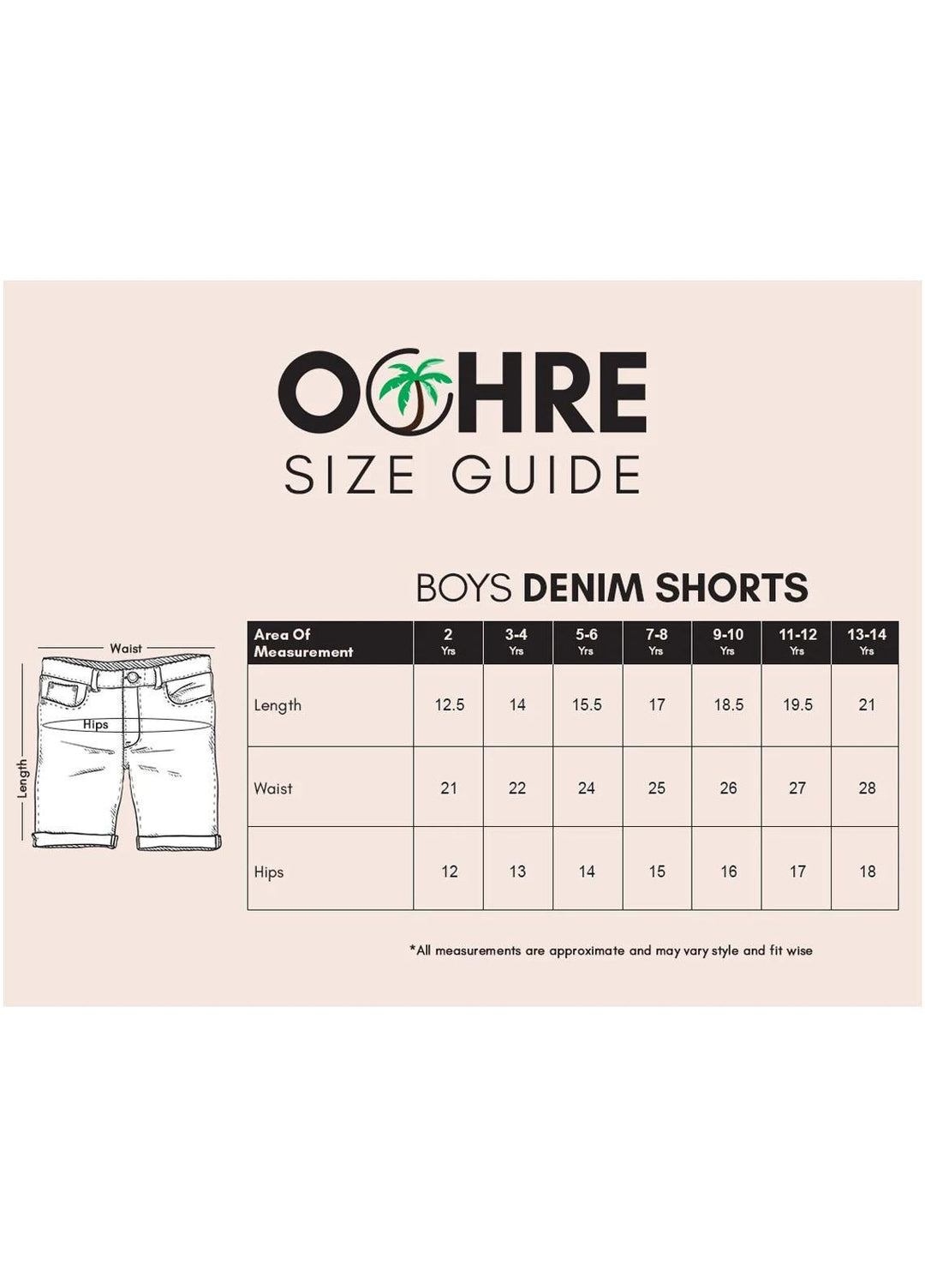 Ochre   Shorts for Boys -  OBB 14