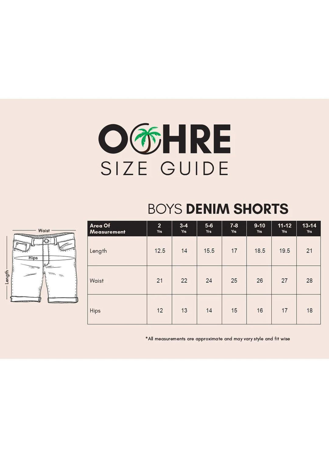 Ochre   Shorts for Boys -  OBB 24