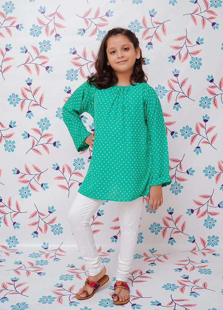 Ochre   Top for Girls -  OWT 348 Green