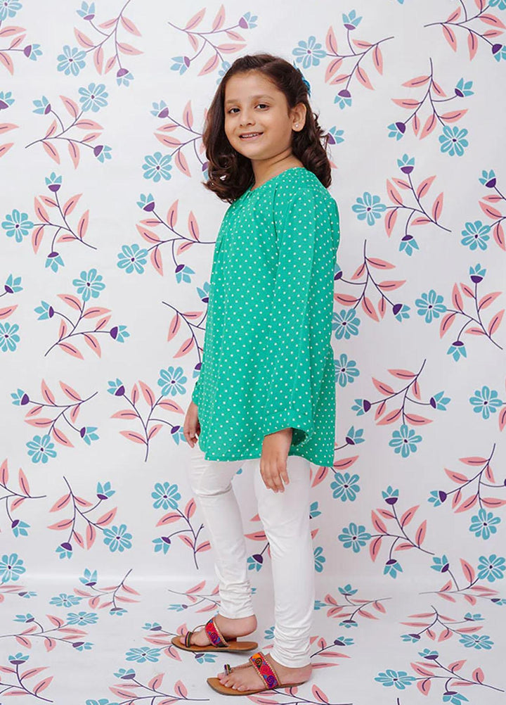 Ochre   Top for Girls -  OWT 348 Green