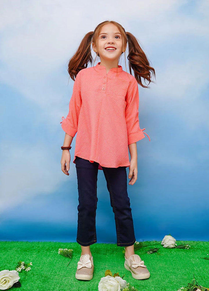 Ochre   Top for Girls -  OWT 446 CORAL