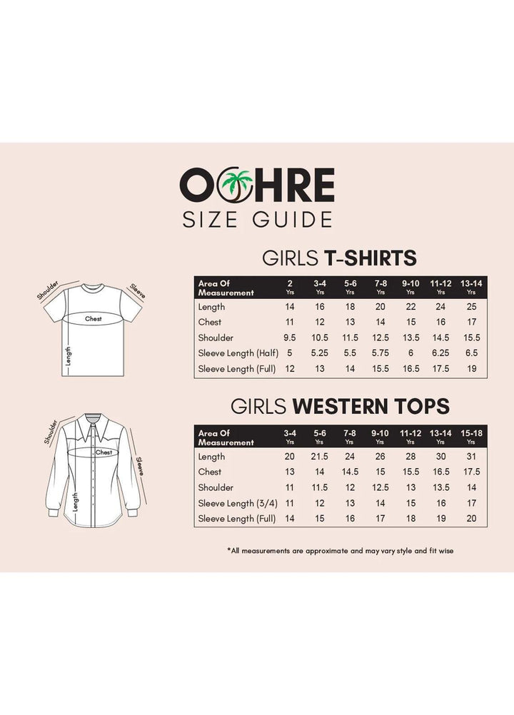 Ochre   Top for Girls -  OWT 446 CORAL