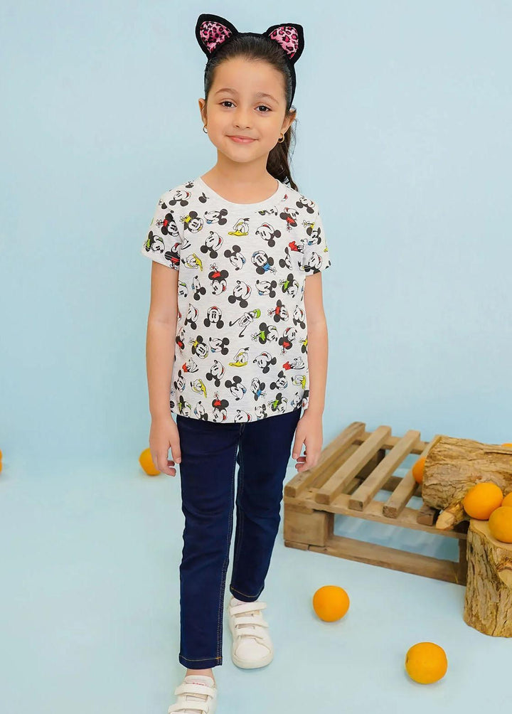 Ochre Jersey Fancy T-Shirts for Girls -  OGK-276