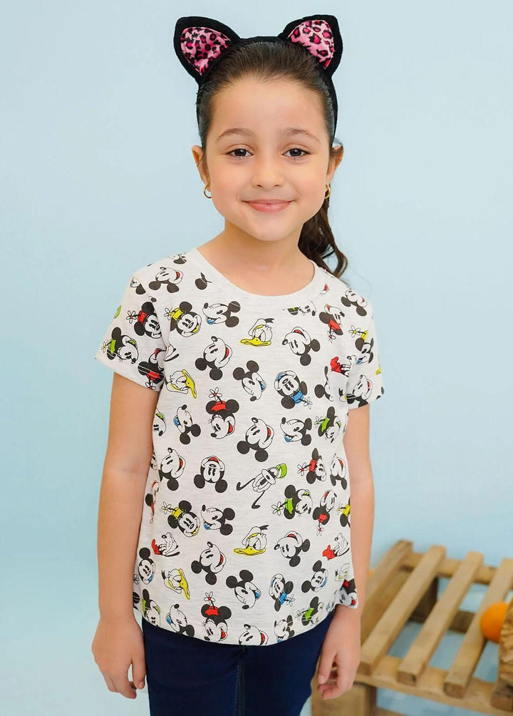 Ochre Jersey Fancy T-Shirts for Girls -  OGK-276